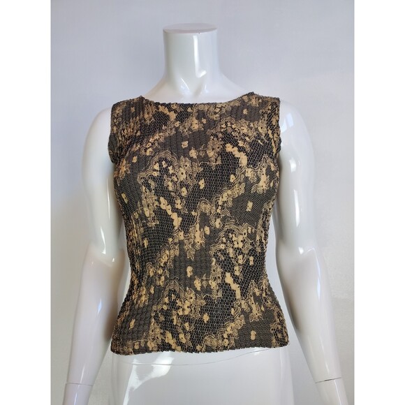 Vintage 90's Black & Brown Floral Tank - Picture 1 of 4
